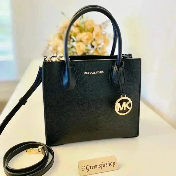 Michael Kors purse mercer Hope messenger crossbody bag black leather - Picture 10 of 10